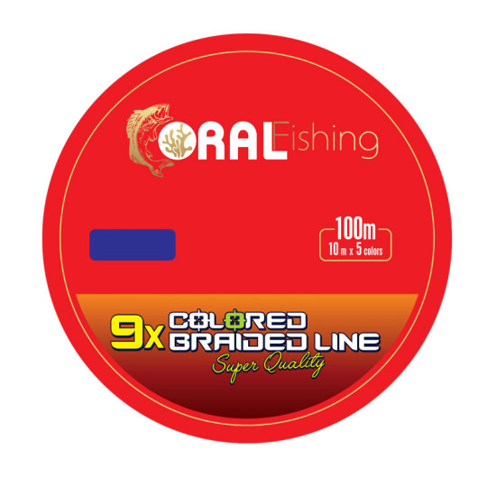 CORAL 9x COLORED BRAIDED LINE 100m