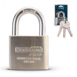BORMANN Pro - BLK1020 λουκέτο inox 30mm με 3 κλειδιά